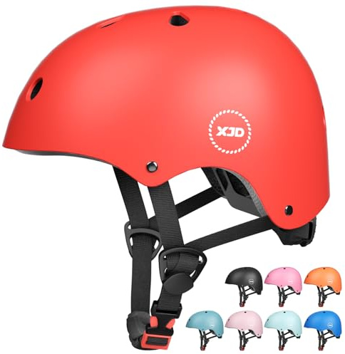 XJD Kids Helmet Toddlers Bike Helmet Age 3-13 Years Adjustable Skateboard Helmet for Cycle BMX Scooter Roller Skating for Children Boys/Girls (Red, S)