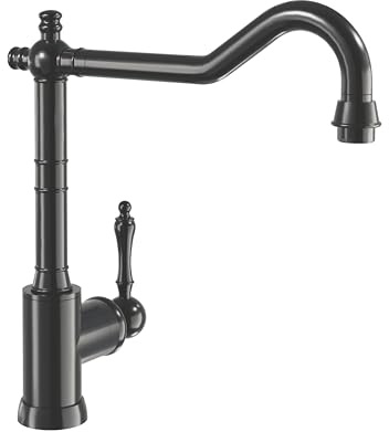 Villeroy & Boch Avia 2.0 grifería de cocina, alta presión, grifo de cocina con cartucho de cerámica y radio de giro de 360°, grifo de fregadero de bajo consumo, altura del caño 235 mm, antracita