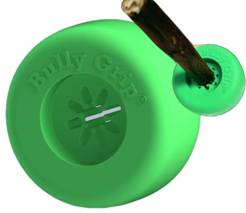 Bully - Supporto per bastoncini per cani, di piccole dimensioni, giocattolo interattivo per cani, mangiatoia lenta, dispenser per dolcetti, giocattolo da masticare e dispositivo di sicurezza per cani