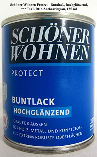 Protect Buntlack 125 ml, RAL 7016 Anthrazitgrau hochglänzend, Alkydharzlack SW