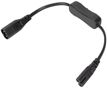 Zunate Rallonge d'alimentation avec Interrupteur, Prise IEC 320 C8 vers Prise C7 Mâle vers Femelle Câble Adaptateur d'alimentation, pour Moniteurs LCD, Imprimantes, Appareils Photo Numériques