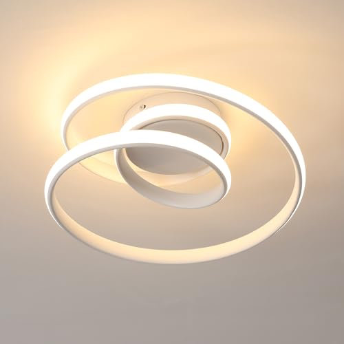 Goeco LED Deckenleuchte 36W, Moderne Spiral Deckenlampe LED, 3000K Warmlicht Weiße Deckenbeleuchtung für Wohnzimmerlampe Schlafzimmerlampe Küchenlampe Flurlampe