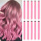 Colored Hair Extensions Clip In for Girls 22 Inch Colorful Straight Hair Extensions for Party Highlights Hair Accessories Hair Pieces for Women（10 PCS Vibrant Pink)