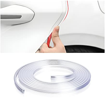 Adunsiaoto U En Forma Protección Bordes para Puertas De Coche, Protector Puerta de Coche Goma Forma U, Moldura de Borde de Puerta Coche en Forma de U, Apto para Mayoría de los Modelo(Transparente)