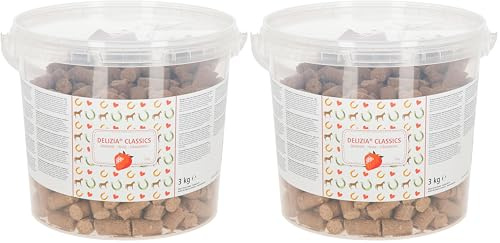 Delizia dadi ricompensa Classic, mangime per cavalli, integratore, 3 kg/secchio, fragola, cavalli, minerali, vitamine (Confezione da 2)