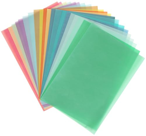 40x Carta Trasparente Colorata A4, Carta Lucido Colorata 100g/m², 20 Colori, Carta Pergamena, Fogli Trasparenti Colorati per Creare Lanterne, Bricolage, Scrapbooking