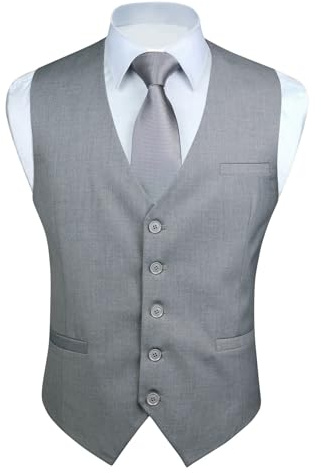 Enlision Men's Suit Vest Business Formal Dress Waistcoat Solid Color Vest for Suit or Tuxedo