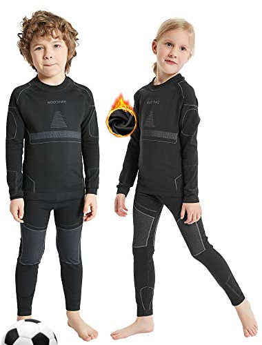 NOOYME Intimo Termico Bambino Biancheria Intima Termica Bambina Pantaloni e Maglia Termica Traspirante Asciugatura Rapida per Sci Corsa Calcio