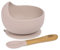Interbaby - Bol Bebe Ventosa Silicona | Bol Bebe Antivuelco y Cuchara Bebe Aprendizaje | Cuenco Ventosa Bebe Antideslizante, Cómodo | Silicona Suave, Antibacterias, Sin BPA | Rosa Maquillaje