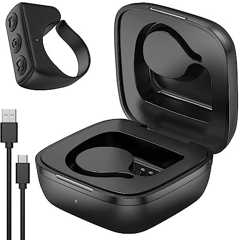 GiReich Tik Tok Bluetooth Fernbedienung,Fingertip Page Turner,Fingerspitzen Seitenwender Scrolling Ring Wiederaufladbares Selfie Kamera Fernauslöser mit Kabelloses Ladecase für iPhone/Android/iPad