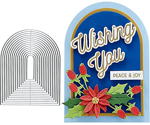 Arch Frame Metal Die Cuts, Arch Frame Cutting Dies Cut Stencils for DIY Scrapbooking Cards Decorative Embossing Paper Dies for Scrapbooking Card Making Album Arts Supplies