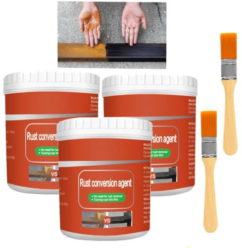 Metal Rust Remover, Rust Conversion Agent with Brush,Rust Renovator Paint,Corrosion Resistant and Anti-rust,for Various Metal Products Surfaces,Long Lasting Protection (300g*3)
