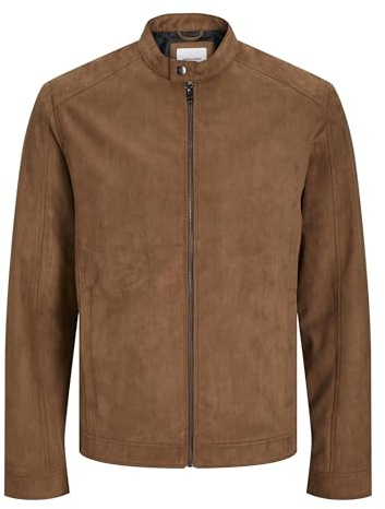JACK & JONES Jjedylan Clean Faux Suede Jacket Noos Giacca in similpelle da uomo, cognac, L