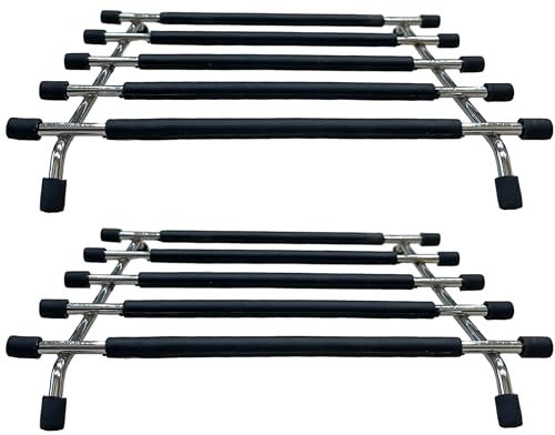 Kitchen Trivet Stand with Anti Slip Base Stainless Steel Trivets for Kitchen Worktops, Hot Pans, Hot Trays & Plates Stand Heatproof Kitchen Accessories Table Mats Placemats (Black (pack of 2))