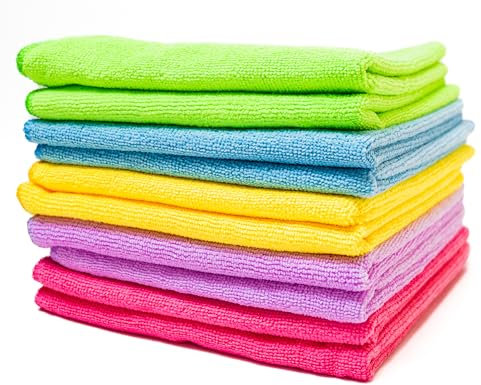 SparkleZen Microfiber Cleaning Cloth - 10 Pack Ultra Absorbent 40 x 40 cm Large Microfibre Cloths Cleaning for Home, Car, and Electronics - Multipurpose Scratch-Free, Lint Free Cloths for Cleaning