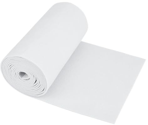 BENECREAT 3 m vit filtrulle, 24 cm brett icke-vävt filttyg, hantverksfilttyg för lapptäcke, sömnad, deocorering, hantverk, gör-det-själv, 3 mm tjock