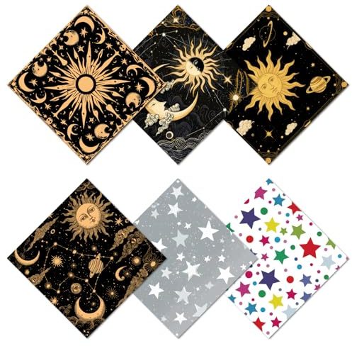 CREATCABIN 6 Pcs Sun Moon Glasses Cleaning Cloth Microfiber Cloth Soft Multicolor Cleaner Sunglasses Reusable Thicken Wipes Clothes for Eyeglasses Camera Cell Phone Lens Screens Glasses 6 x 6 Inch