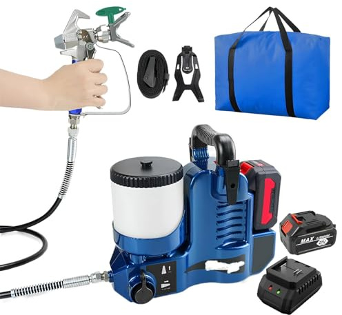Pulverizador de pintura portátil sin aire, inalámbrico, de alta presión, velocidades ajustables para lacas de látex