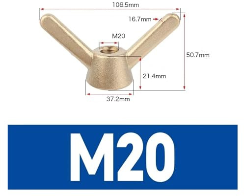 Dadi ad alette in ottone M6 M8 M10 M12 M14 M16 M18 M20 M22 M24 Dadi a forma di corno di pecora Dado a vite manuale di forma speciale Dado a griffe(M20-1pcs)
