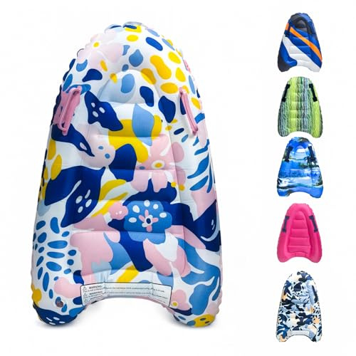 ACTOYS Tavola gonfiabile per il corpo, Tavola da Surf Gonfiabile con Manici, Pieghevole, Bodyboard Gonfiabile, per Surf in Spiaggia, Piscina, Nuoto, Estate (Camouflage pink)
