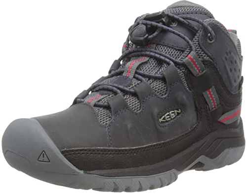 KEEN Kinder Targhee MID WP Schuhe, Blue Nights/Red Carpet (Blau/Rot), Gr. 29 EU (10 UK)