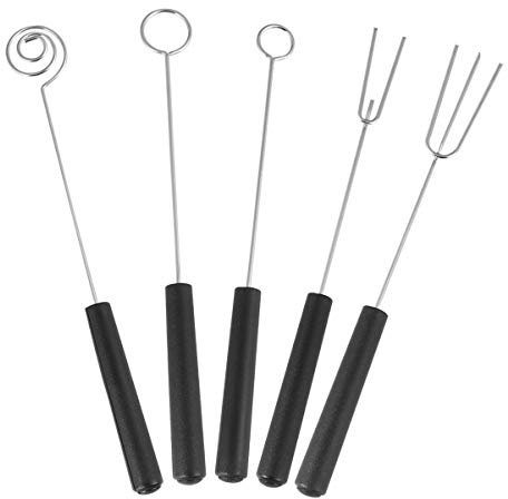 Cabilock 5pcs Chocolate Dipping Fork Set, Candy Melts Candy Decorating Fondue Forks, DIY Candy Dipping Tools for Handmade Chocolates Pralines and Truffles, Chocolate Fondue
