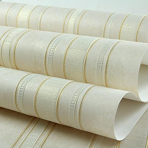 ZZDXL Tapeten Hellgelbe Streifen Tapete Vliestapete 10 M X 0,53 M,3D Tapete Für Schlafzimmer Wohnzimmer Oder Küche,Modern Klassisch Elegance Tapete Kinderzimmer,Wandtapete Jungen Mädchen