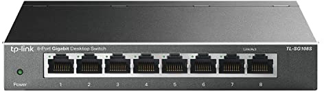 TP-Link TL-SG108S, 8 Port Gigabit Ethernet Switch, Desktop/Wall Mount