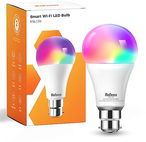 Refoss Smart Light Bulb b22 Bayonet WiFi Led Bulb 9W with Colour Changing Light, 810LM Dimmable (Warm/Cool) Smart Bulbs Works with Alexa(Echo and Echo Dot), Google Home - 1 Pack