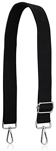 Allzedream Gurt für Handtasche Verstellbar Taschengurte Breiter Umhängetasche Ersatzgurt,Schwarz S,Silber Hardware