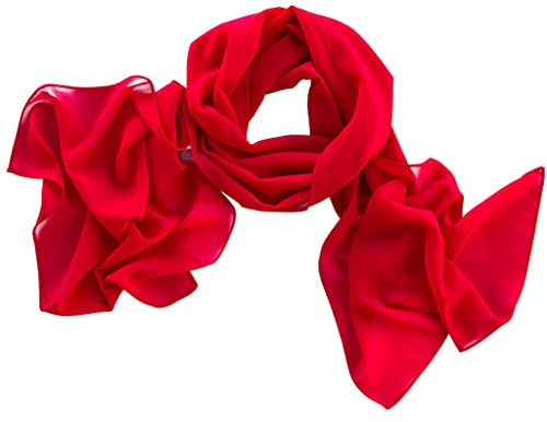 DOLCE ABBRACCIO by RiemTEX Damen Schal Tuch Stola elegante Schals und Tücher Verona aus Chiffon (Rot)