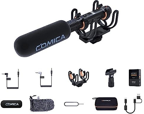 COMICA CVM-VM30 Shotgun Microphone, with Wireless Modes, Digital/Analog Output, 75/150Hz low-cut filter modes, Universal Video Microphone for Filmmakers, Vloggers - Camera, Smartphone, and PC