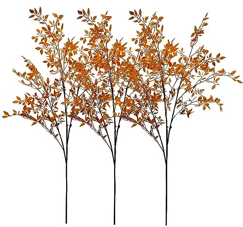 Avoik 3 Steli di Foglie di Quercia Finte 110cm Autunnali Foglie Artificiali Rami di Eucalipto Artificiale Steli di Foglie Artificiali per Composizioni Floreali per Matrimonio Casa Cucina Ufficio