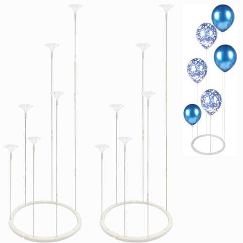Ballonständer-Set, 2 Sets, Ballonstäbe, variable Form, Ballonbogenständer mit Basis für Hochzeit, Geburtstagsfeier, Jubiläum, Halloween-Dekorationen