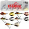 Paradox Fishing Jig Spinner 5er Set 15g Delusory 2.0 Spin Jig zum Barsch Angeln Barsch Köder Zander Hecht Spinnerbait Spinn Köder – optimaler Barschköder