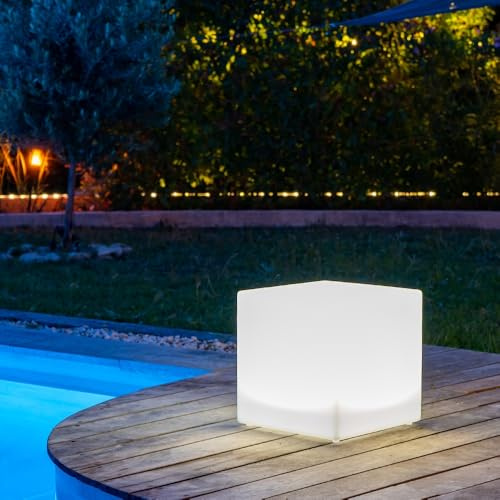 Cubo LED Solar & Impermeabile RGB+W 40 cm 100% indipendente e con telecomando