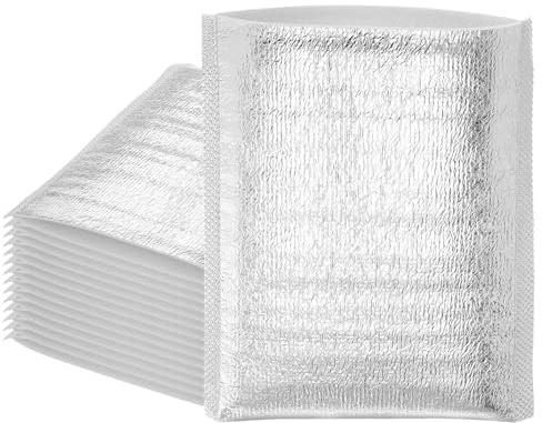 sourcing map Reusable Thermal Insulation Bags,9.8x7.9 Inch Thermal Box Liners Insulation Aluminum Foil Pearl Cotton Bag for Books,Food,Cosmetics, Pack of 15