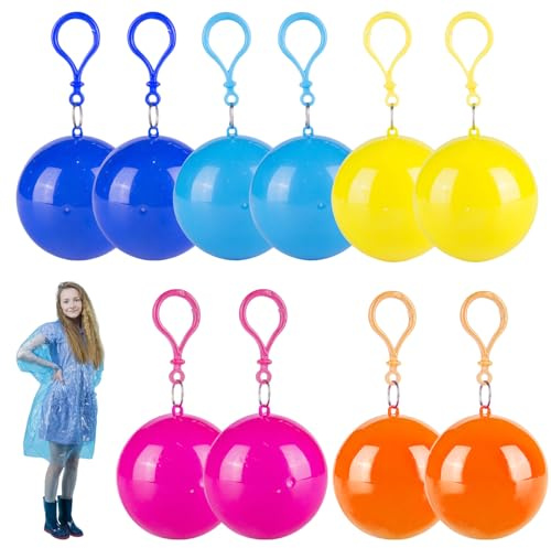 GOEDCH 10 Pcs Impermeabile Antipioggia: Poncho Pioggia Portatile di Emergenza, Pioggia Raincoat Riutilizzabile Donna Uomo Adulto per Bicicletta, Trekking, Pesca, Concerti, Festival Sportivo (5 Colori)
