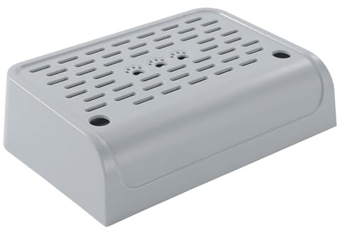 Yuyyurt Rampa per Lettiera per Gatti con Funzione di Filtro, Lettiera per Gatti Autopulente A Doppio Strato con Contenitore, Grigio