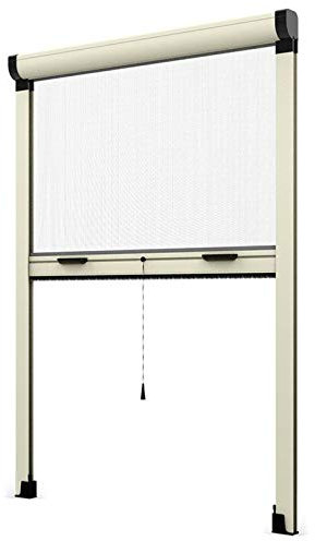 La zappa Moustiquaire à rouleau vertical pour porte/fenêtre en aluminium (ivoire, 120 x h 250 cm)