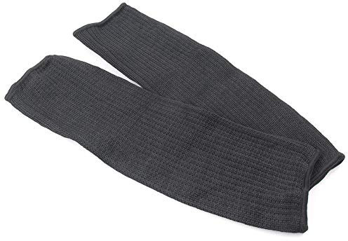 Bacar Level 5 Stainless Steel Wire Butcher Safety Cut Stab Proof Resistant Arm Sleeves Metal Mesh Protector Black