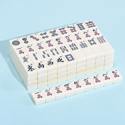 American Mahjong Set | 166 Premium 3,0 cm Piastrelle bianche | Set completo di gioco Mahjong