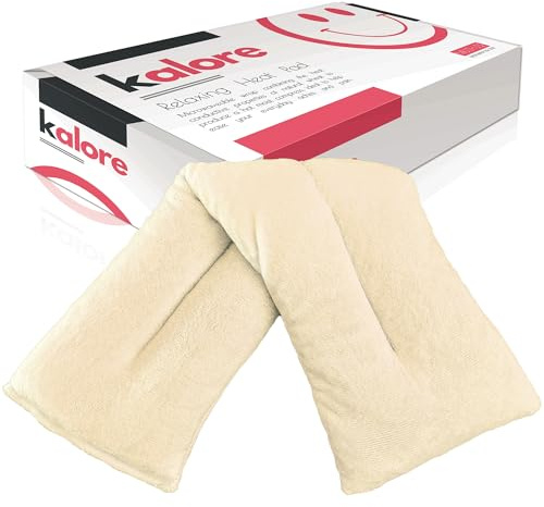 KALORE Wheat Bags Microwavable for Neck & Shoulder Pain Relief – Lavender Scented Heat Wrap – Handmade in UK with UK-Grown Filling – Plush – Deep Comfort for Tension & Aches, Cream