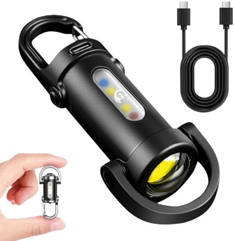 Waterproof Mini Keychain Flashlight,Led Rechargeable Keychain Light,Small Torches Led Super Bright,Portable Small L/ed Keyring Torch,Keychain Torch Suitable for Camping,Hiking [Energy Class A+++]