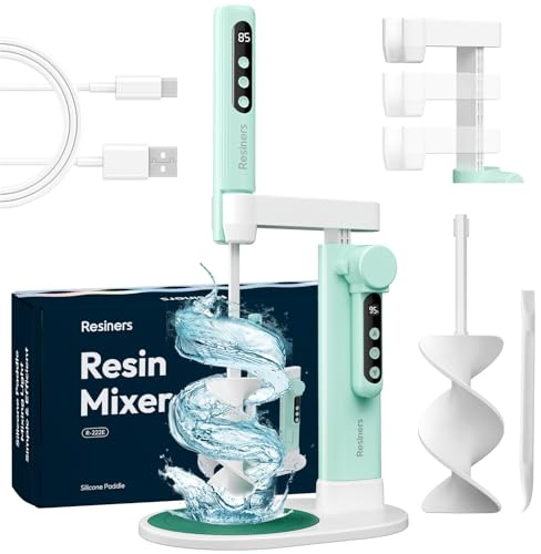 Resiners Airflow Epoxy Resin Mixer with Adjustable Stand, LED, Hands-Free