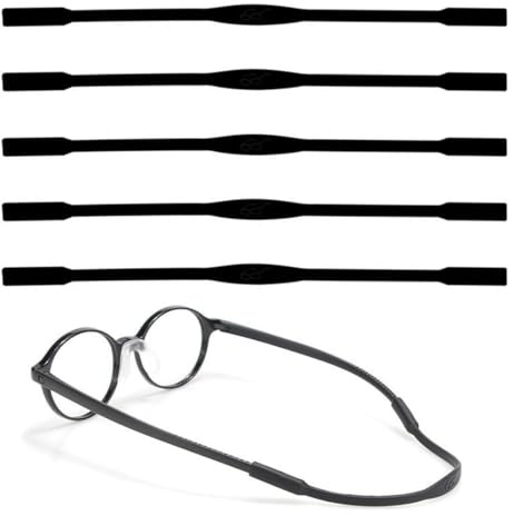GNALIA Sujeta Gafas 5 Unidades 20Cm Negro Antideslizante Para Deportes Correr Senderismo