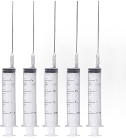 Aumotop Outil de Recharge d'encre pour Cartouche D'imprimante, Seringues Durables et Réutilisables Adaptées à Un Usage Quotidien, 5 Pièces de 20ml pour Le Bureau et la Maison