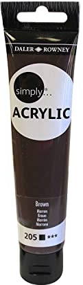 Daler-Rowney Simply Acrylic Paint, Plastic Tube, 2.54oz - 75 ml, Brown