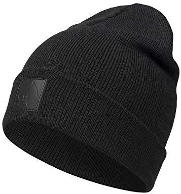 Occulto Leatherpatch Winter Mütze Beanie Black1
