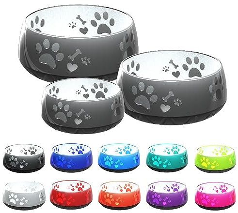 Hundenapf für Kleine und Große Hunde - Futternapf/Trinknapf S/M/L Rutschfest (S 330ml, Schwarz)